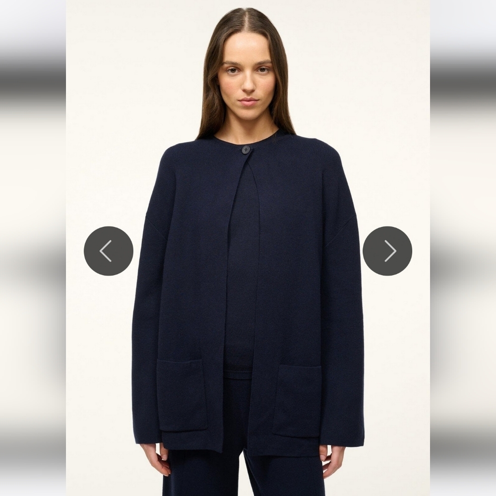 STAUD CARRY ON CARDIGAN NAVY